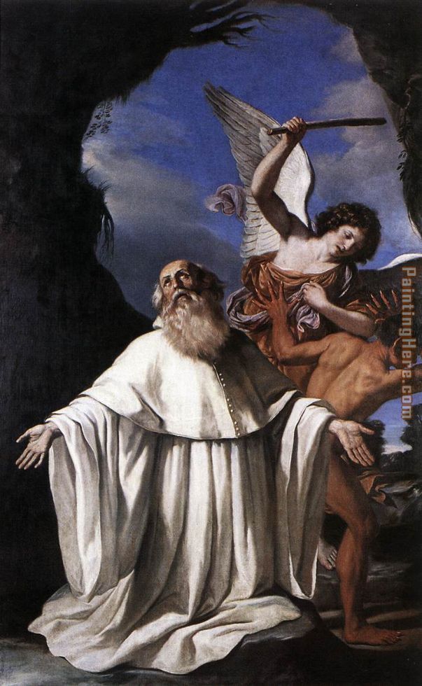 St Romuald painting - Guercino St Romuald art painting